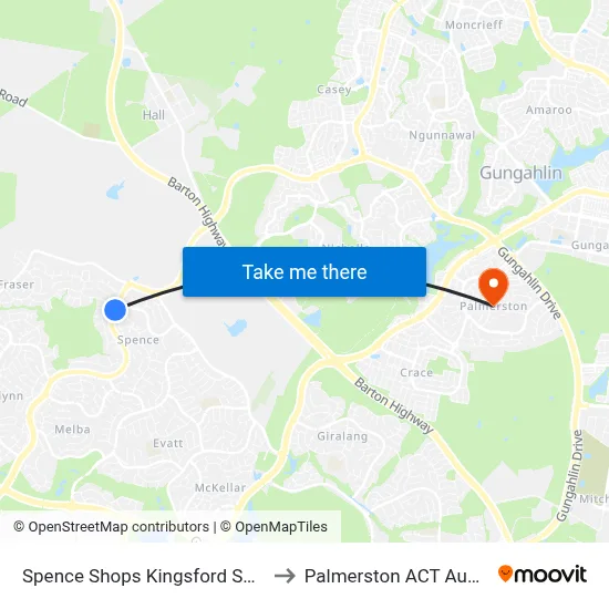 Spence Shops Kingsford Smith Dr to Palmerston ACT Australia map