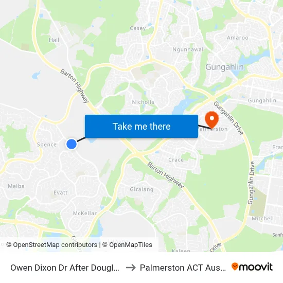 Owen Dixon Dr After Douglass St to Palmerston ACT Australia map