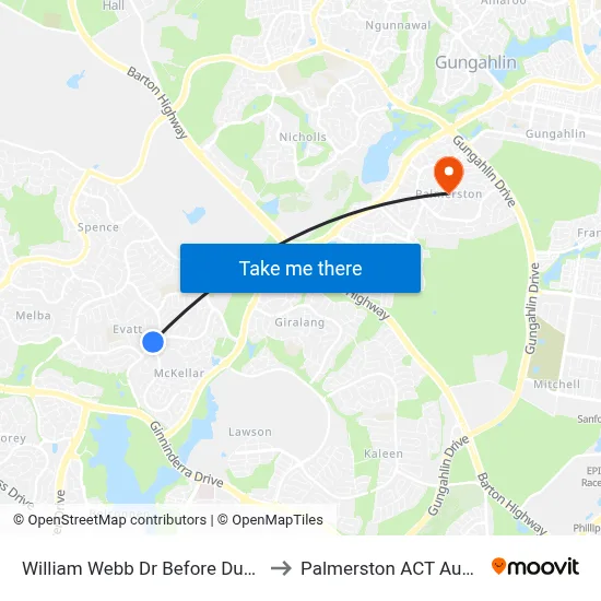 William Webb Dr Before Dumas St to Palmerston ACT Australia map