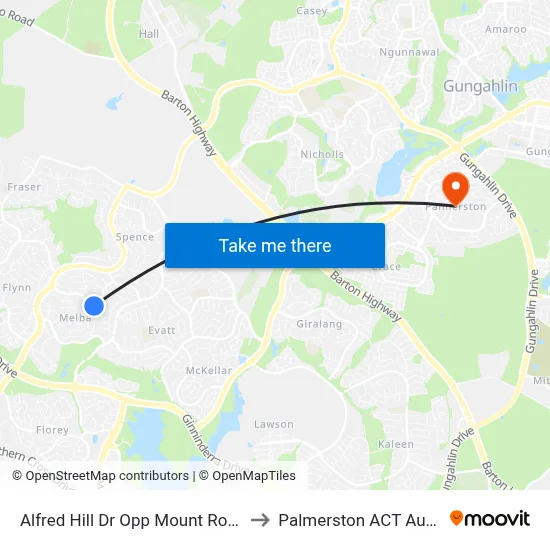 Alfred Hill Dr Opp Mount Rogers Ps to Palmerston ACT Australia map