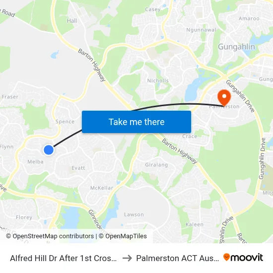 Alfred Hill Dr After 1st Crossley Cl to Palmerston ACT Australia map