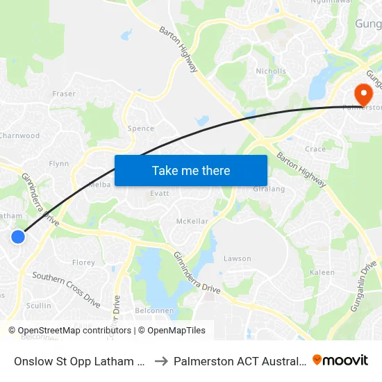 Onslow St Opp Latham Ps to Palmerston ACT Australia map