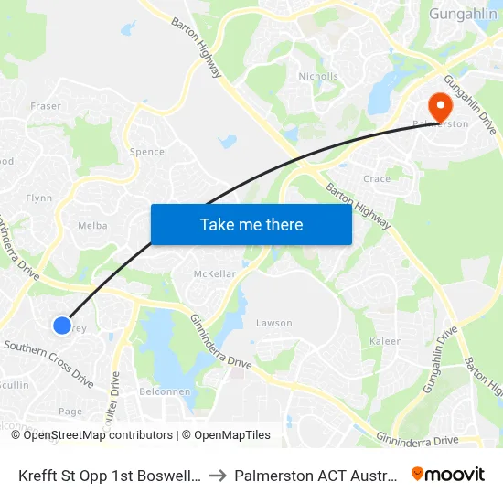 Krefft St Opp 1st Boswell Cr to Palmerston ACT Australia map
