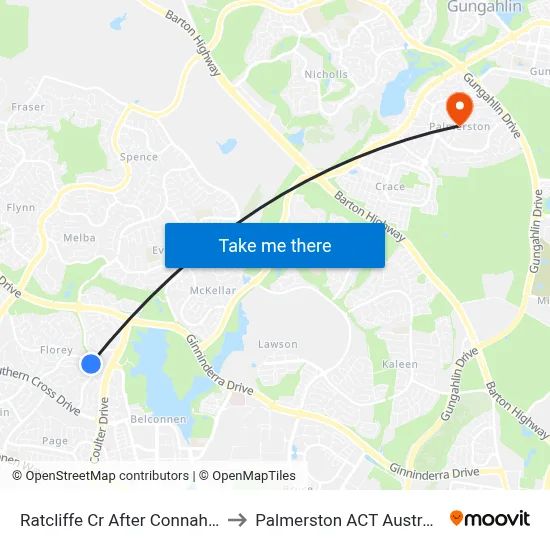 Ratcliffe Cr After Connah St to Palmerston ACT Australia map