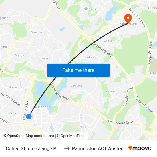 Cohen St Interchange Plt 5 to Palmerston ACT Australia map