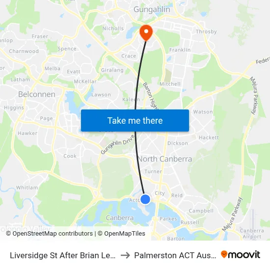 Liversidge St After Brian Lewis Cr to Palmerston ACT Australia map