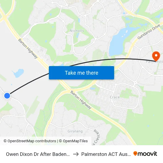 Owen Dixon Dr After Badenoch Cr to Palmerston ACT Australia map