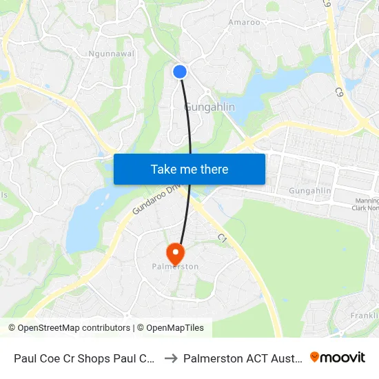 Paul Coe Cr Shops Paul Coe Cr to Palmerston ACT Australia map