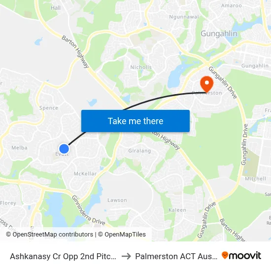 Ashkanasy Cr Opp 2nd Pitcairn St to Palmerston ACT Australia map