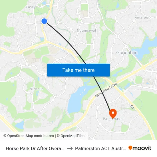 Horse Park Dr After Overall Av to Palmerston ACT Australia map