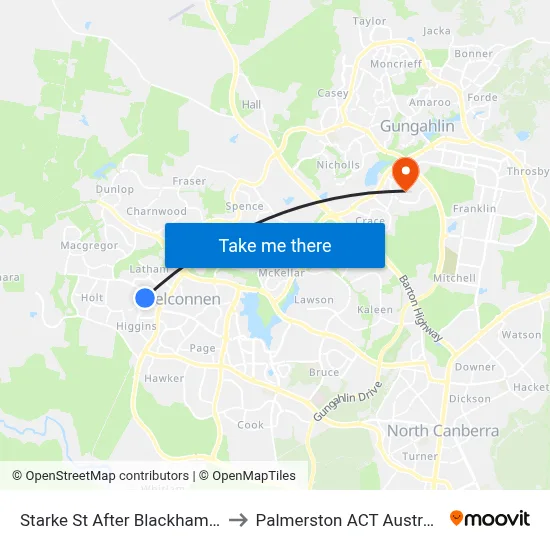 Starke St After Blackham St to Palmerston ACT Australia map