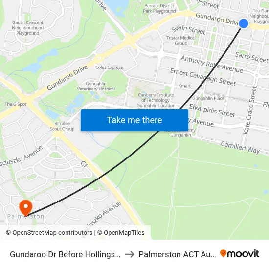 Gundaroo Dr Before Hollingsworth St to Palmerston ACT Australia map