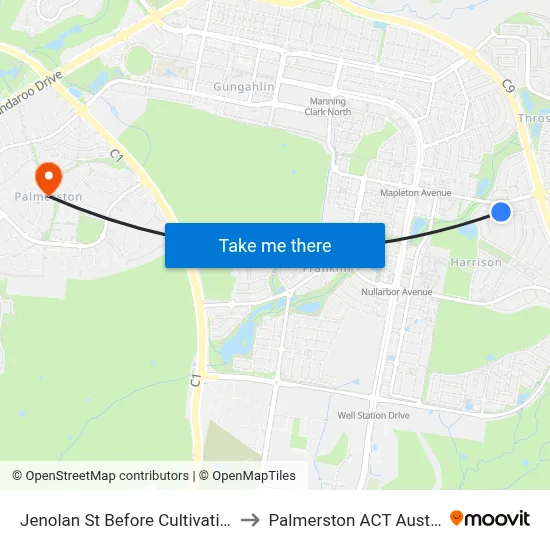 Jenolan St Before Cultivation St to Palmerston ACT Australia map