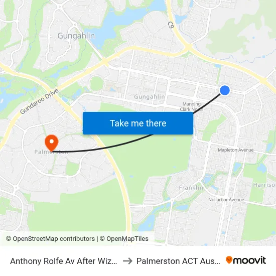 Anthony Rolfe Av After Wizard St to Palmerston ACT Australia map
