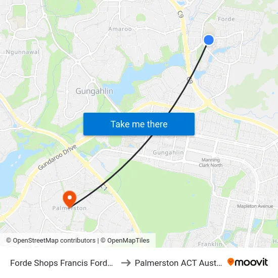 Forde Shops Francis Forde Bvd to Palmerston ACT Australia map