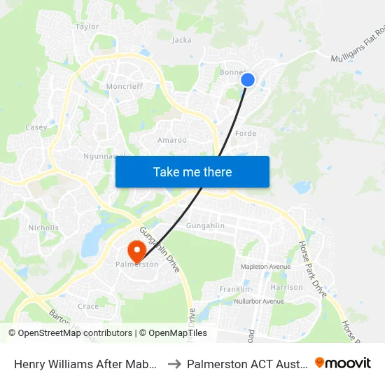 Henry Williams After Mabo Bvd to Palmerston ACT Australia map