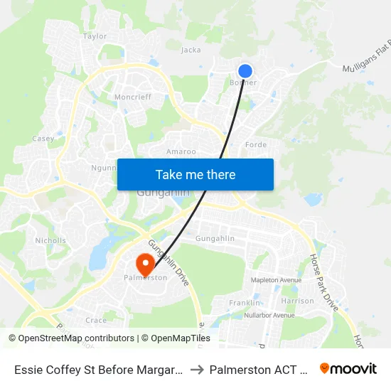 Essie Coffey St Before Margaret Tucker St to Palmerston ACT Australia map