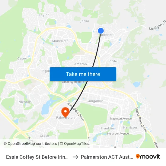 Essie Coffey St Before Irinyili St to Palmerston ACT Australia map