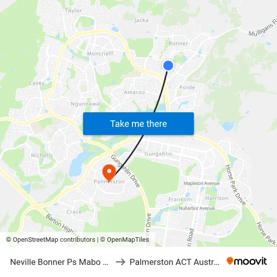 Neville Bonner Ps Mabo Bvd to Palmerston ACT Australia map