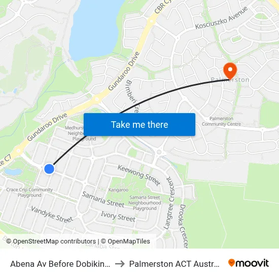 Abena Av Before Dobikin St to Palmerston ACT Australia map
