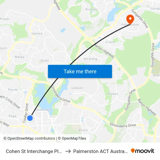 Cohen St Interchange Plt 2 to Palmerston ACT Australia map