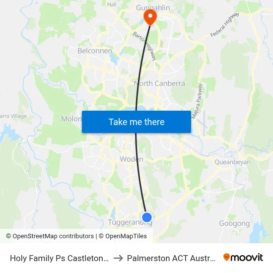 Holy Family Ps Castleton Cr to Palmerston ACT Australia map