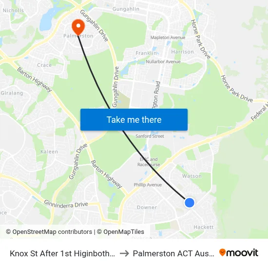 Knox St After 1st Higinbotham St to Palmerston ACT Australia map