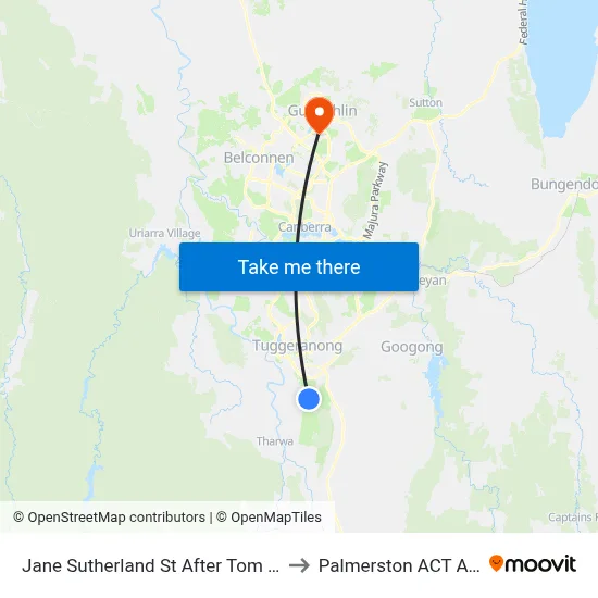 Jane Sutherland St After Tom Roberts Av to Palmerston ACT Australia map