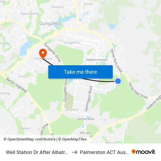Well Station Dr After Albatross Cr to Palmerston ACT Australia map