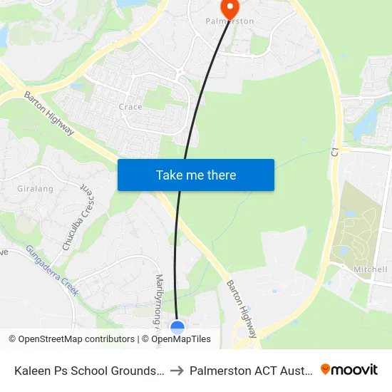 Kaleen Ps School Grounds Sso to Palmerston ACT Australia map