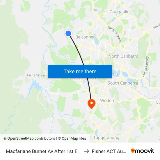Macfarlane Burnet Av After 1st Eccles Cct to Fisher ACT Australia map