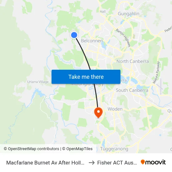 Macfarlane Burnet Av After Hollows Cct to Fisher ACT Australia map