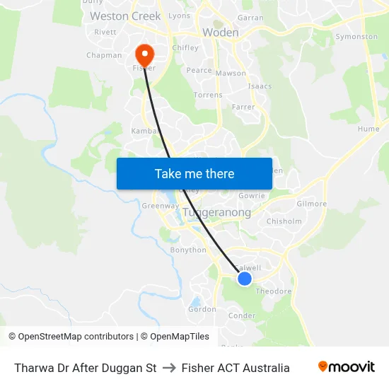 Tharwa Dr After Duggan St to Fisher ACT Australia map