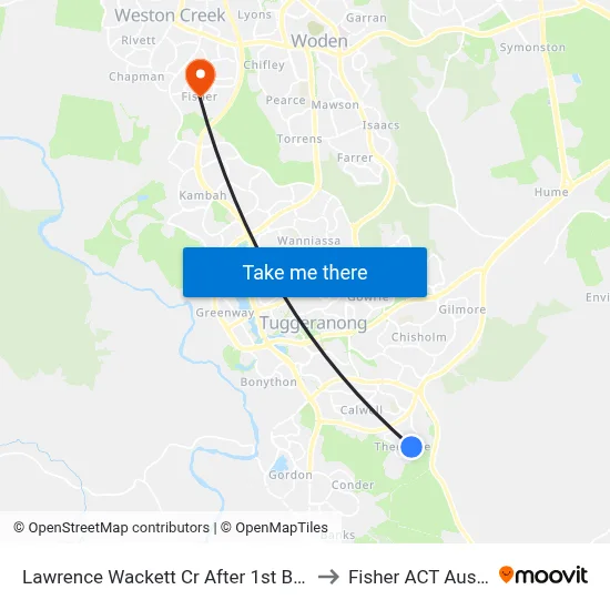 Lawrence Wackett Cr After 1st Burdett Cr to Fisher ACT Australia map