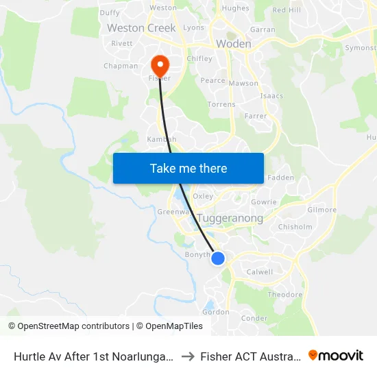 Hurtle Av After 1st Noarlunga Cr to Fisher ACT Australia map