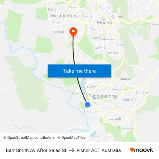 Barr Smith Av After Salas St to Fisher ACT Australia map