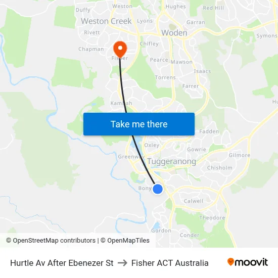 Hurtle Av After Ebenezer St to Fisher ACT Australia map