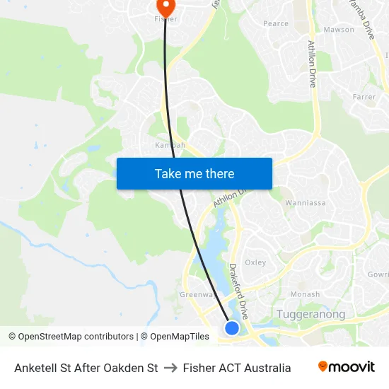 Anketell St After Oakden St to Fisher ACT Australia map