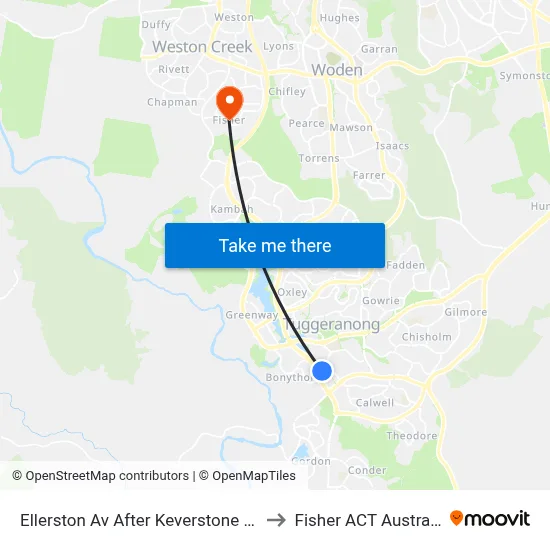 Ellerston Av After Keverstone Cct to Fisher ACT Australia map