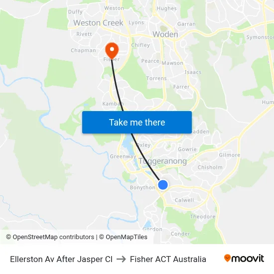 Ellerston Av After Jasper Cl to Fisher ACT Australia map