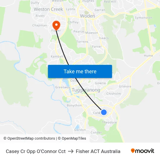 Casey Cr Opp O'Connor Cct to Fisher ACT Australia map