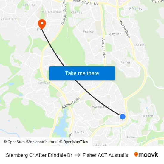 Sternberg Cr After Erindale Dr to Fisher ACT Australia map