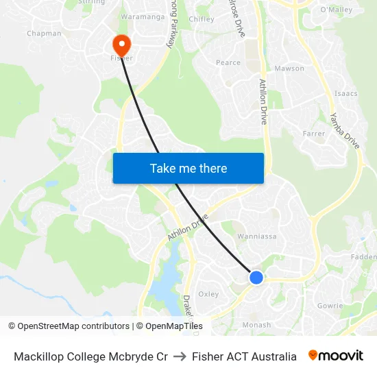 Mackillop College Mcbryde Cr to Fisher ACT Australia map