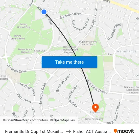 Fremantle Dr Opp 1st Mckail Cr to Fisher ACT Australia map