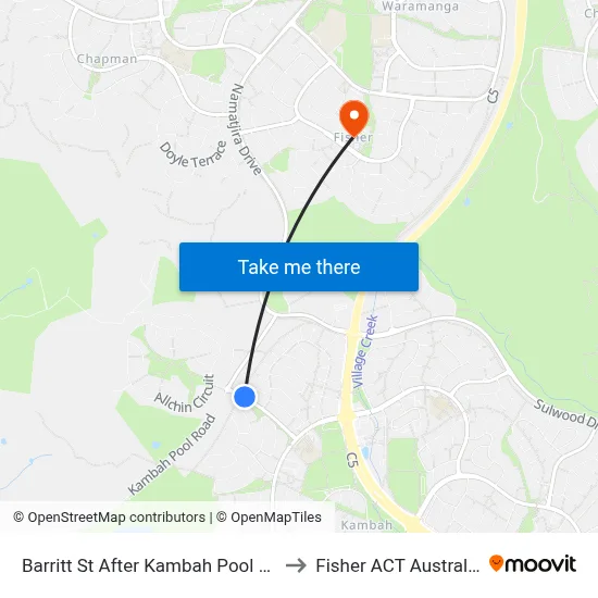 Barritt St After Kambah Pool Rd to Fisher ACT Australia map