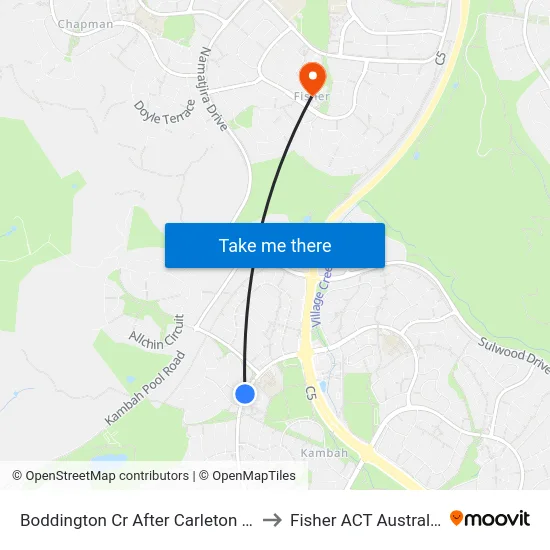 Boddington Cr After Carleton St to Fisher ACT Australia map