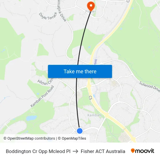 Boddington Cr Opp Mcleod Pl to Fisher ACT Australia map