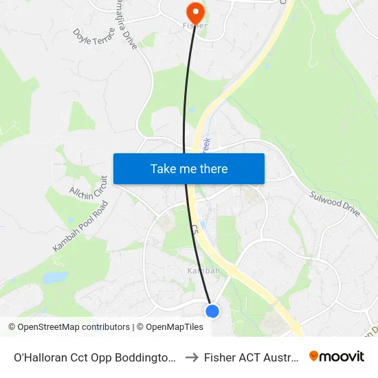 O'Halloran Cct Opp Boddington Cr to Fisher ACT Australia map