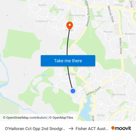 O'Halloran Cct Opp 2nd Snodgrass Cr to Fisher ACT Australia map
