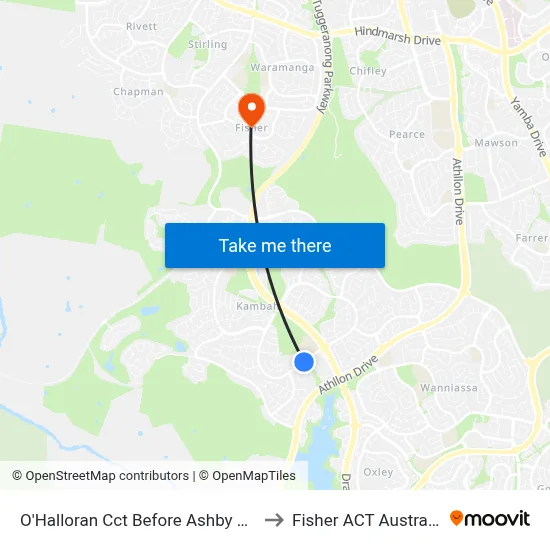 O'Halloran Cct Before Ashby Cct to Fisher ACT Australia map